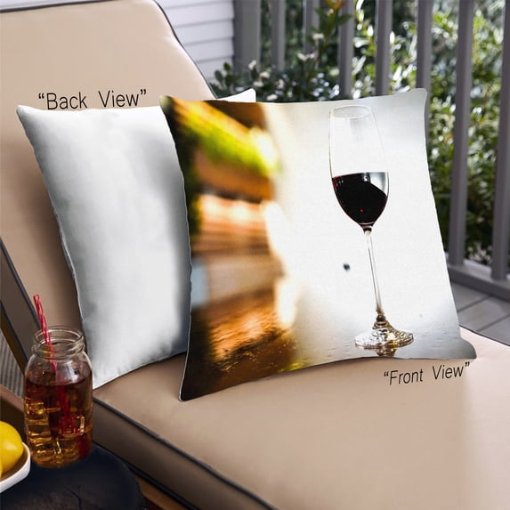 Ahgly Company Drinks Wine Outdoor Throw Pillow, 18 inch by 18 inch