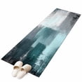 thumbnail image 2 of 2'x6' Rug Runners for Hallways Kitchen, Teal Gray Non Slip Entryway Beside Floor Carpet Runner, Modern Oil Painted Art Abstract Geometric Washable Laundry Room Bedroom Throw Rugs Mat for Family Pet, 2 of 8