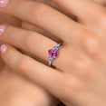thumbnail image 4 of Gem Stone King 10K Two Tone Gold Pink Created Sapphire and Blue Tanzanite Engagement Ring for Women | 2.25 Cttw | Oval 8X6MM | Gemstone September Birthstone | Size 7, 4 of 6