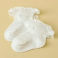 thumbnail image 2 of SUNSIOM Baby Toddlers Girls White Cotton Princess Style Eyelet Ruffles Lace Top Frilly Mesh Spring Summer Princess Socks 0-12 Years, 2 of 6