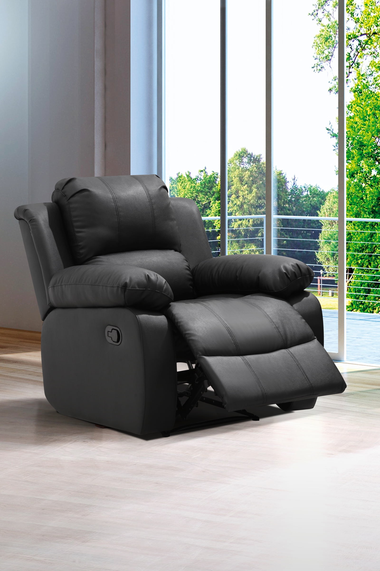 Zoey Black Bonded Leather Living Room Rocking Reclining Chair Zoey Black Bonded Leather Living Room Rocking Reclining Chair Com