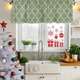 thumbnail image 5 of 2 Pack Green Moroccan Valances for Windows Bedroom Living Room Window Treatments, Morocco Boho Ethnic Abstract Geometric Rod Pocket Valance Drapes Short Kitchen Curtains Over Sink 60"x18", 5 of 8