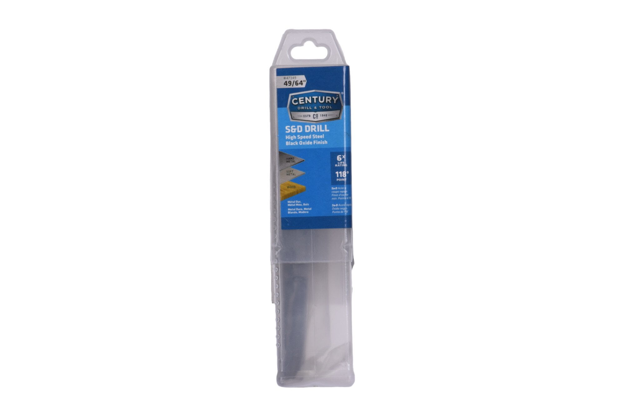 Century Drill & Tool, 47349, 49/64",Silver & Deming,Drill Bits, Durable Construction Tools