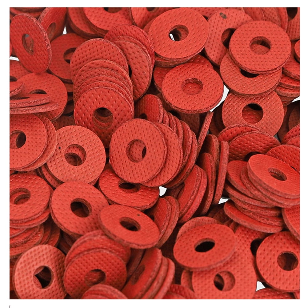 100 pcs Red Steel Paper Gasket Insulation Washer M18x34x1.5mm