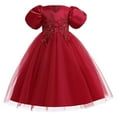 thumbnail image 2 of Wavsuf Flower Girls Dress Red Princess Dress Size 3-4 Years, 2 of 9