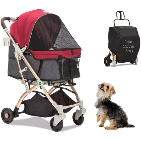 UPC: 0659436481251 | HPZ 2nd Generation Pet Rover Lite Travel Dog & Cat Stroller  Ruby Red