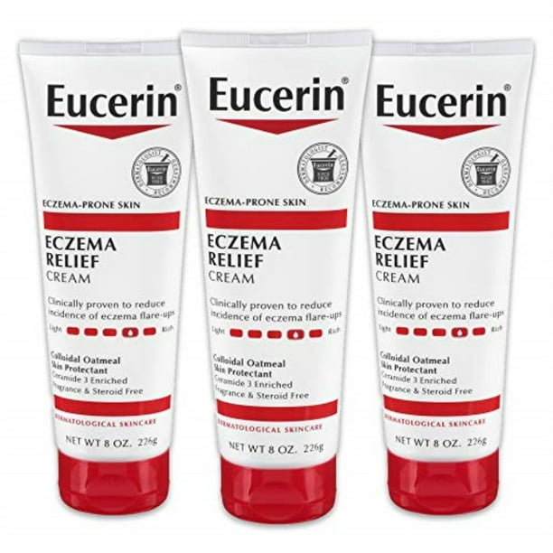 eucerin eczema relief cream full body lotion for eczemaprone skin 8 oz. tube (pack of 3