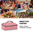 thumbnail image 7 of Iauyy Casserole Carrier for Hot Food Insulated Casserole Travel Carry Bag with Lid Food Warmer Bag for Party/Picnic,Red and White Checkered Pattern, 7 of 7