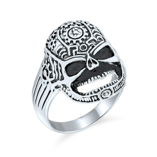 Bling Jewelry - Mens Day Of Dead Caribbean Pirate Skull Head Signet ...