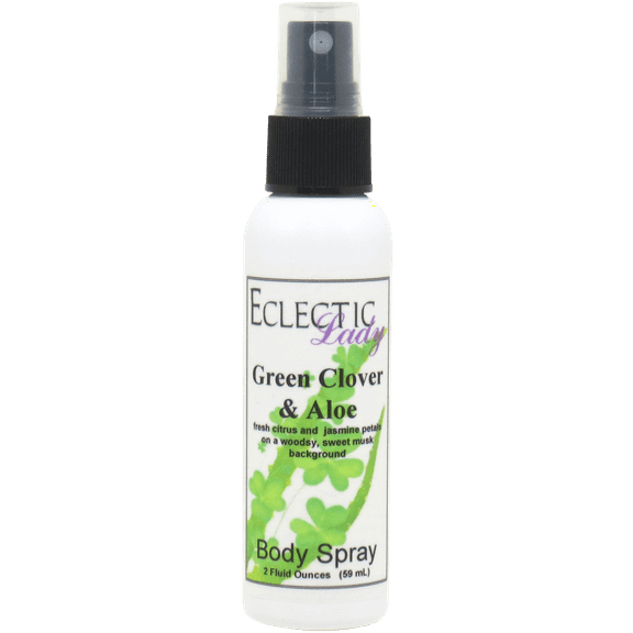 Green Clover And Aloe Body Spray, Eclectic Lady, Hydrating Mist, Unisex, 16 oz