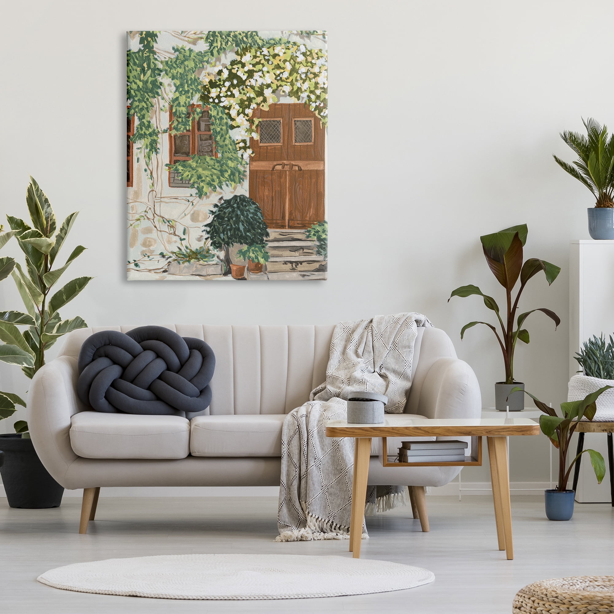 Stupell Industries Cottage Ivy & Plants Travel & Places Painting Gallery Wrapped Canvas Art Print Wall Art, 36 x 48