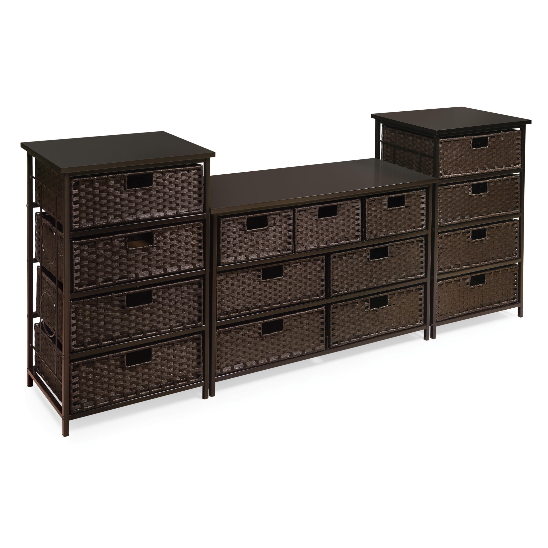 Badger Basket August Collection Tall Four Basket Storage Unit - Espresso