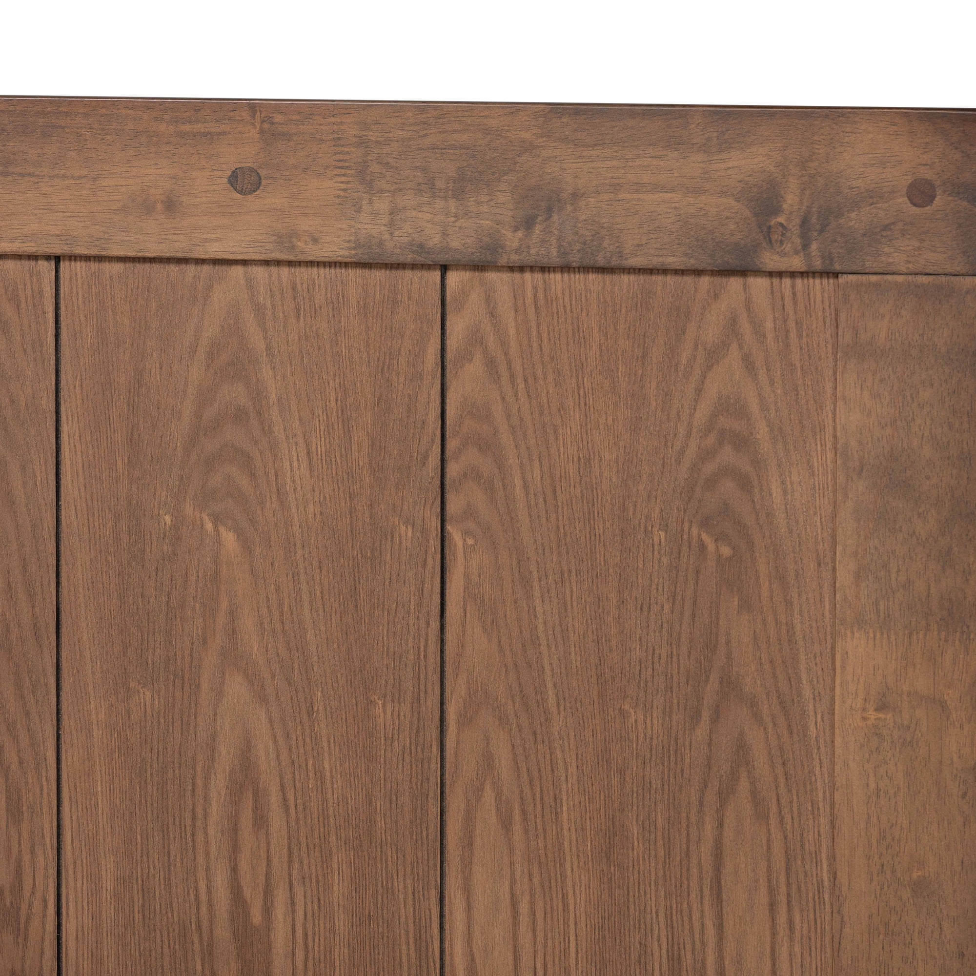 Baxton Studio Amira Mid-Century Wood Back Support Platform Bed, Queen, Ash Walnut