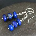 thumbnail image 2 of K-KED Natural Lapis Lazuli gemstone beads silvering ear hook Hook Gift Christmas, 2 of 5