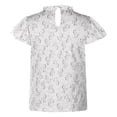 thumbnail image 4 of Moda mujer Casual impresión cuello redondo jerseys manga corta blusa camiseta Tops Fridja  bn2171, 4 of 7