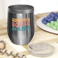thumbnail image 2 of Somebody's Boujee Mama, Gen Z Mom Quote, Groovy Retro Wavy Text Merch Gift, Stainless Steel 12oz Wine Tumbler, 2 of 5