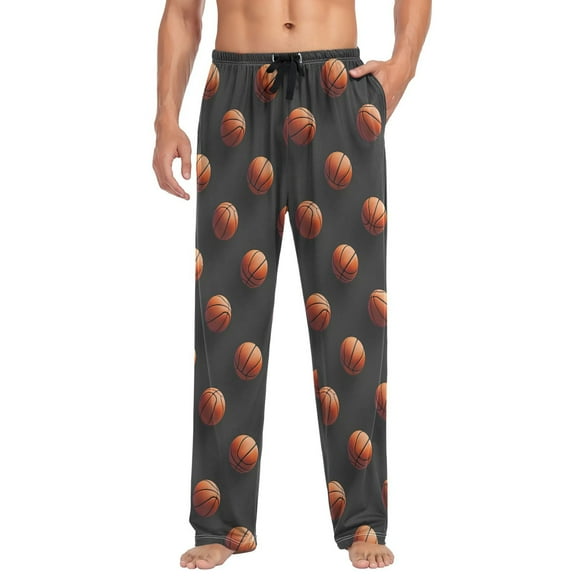 joogoo Men's Pajama Pants 3d Basketballs Soft Long Sleep Lounge Pjs Bottoms L