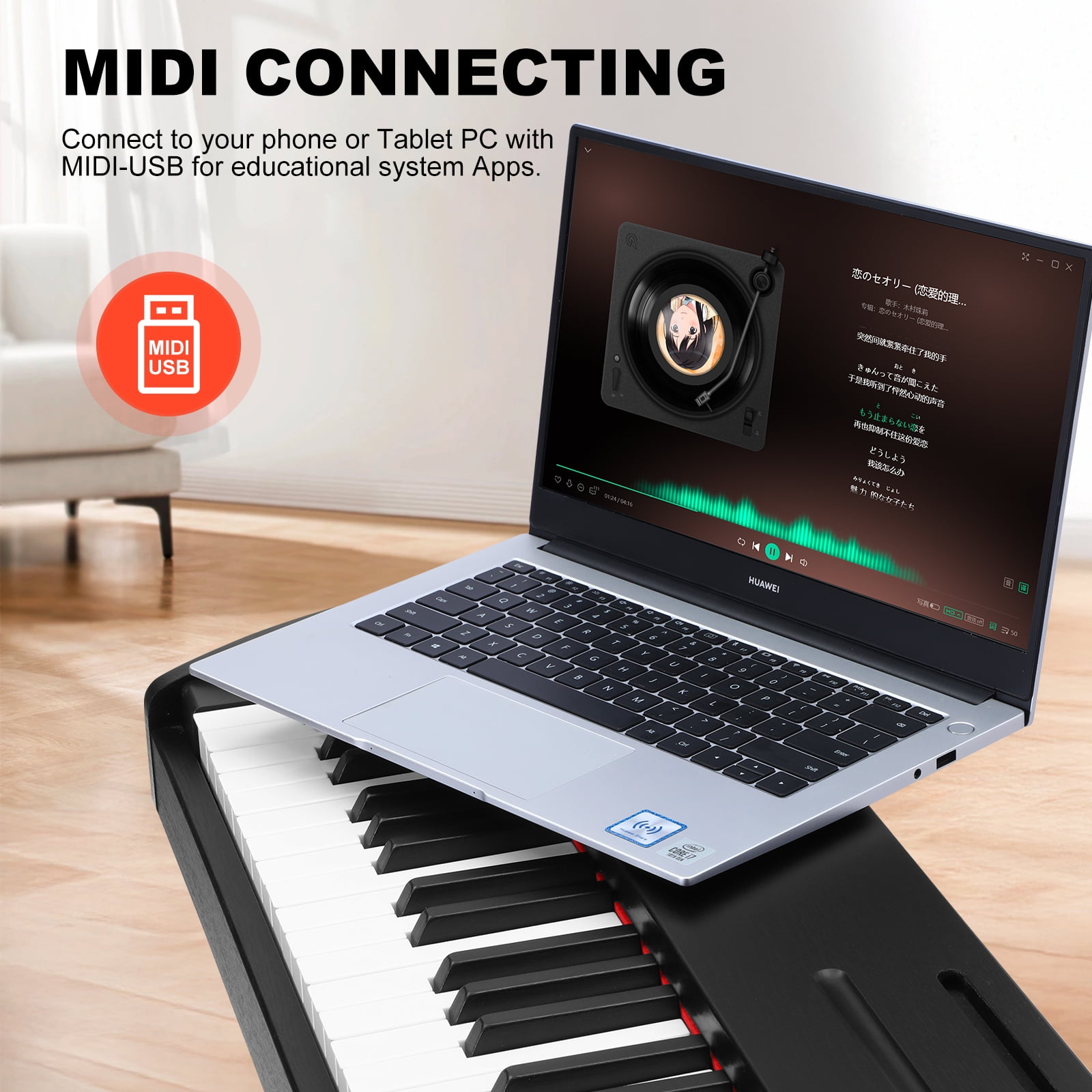Fenbeli 88-Key Semi-Weighted Digital Piano with Pedal photo 4