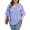 Speckled Blue, variant on Gleelist Womens Plus Size Tops 3/4 Ruffle Layered Sleeve V Neck Pleated Tee Shirts Basic Loose Fit Soft Summer Tunic Blouse 1X-5X