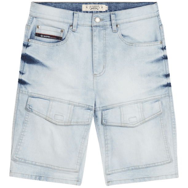 AKADEMIKS Men's Shorts Stretch Denim Jean Shorts Below Knee
