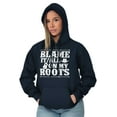 thumbnail image 4 of Blame It On My Roots Country Music Unisex Plus Fleece Graphic Hoodie Brisco Brands 3X, 4 of 4