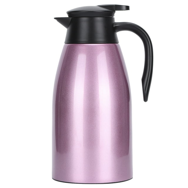Botella térmica de acero inoxidable con aislamiento de gran capacidad de 2 l, color morado, 2 l