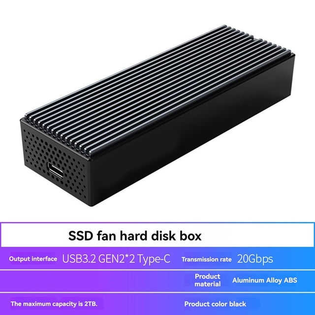 Ventilador de Refrigeración Integrado Tipo C para Carcasa de SSD M.2 NVME de 20 Gbps Adaptador de Carcasa de SSD M2 PCIE para SSD M.2 NVME 2230 2242