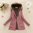 thumbnail image 5 of Lisingtool Winter Coats for Women's Warm Thickened Overcoat Warm Trendy Winter Fleece Fashion Lined Hooded Snow Coat Jacket Outwear Womens Coats Dark Pink, 5 of 7