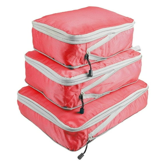 Compression Luggage Organizer Wear Resistant Expandable Toiletry Bags Waterproof Red