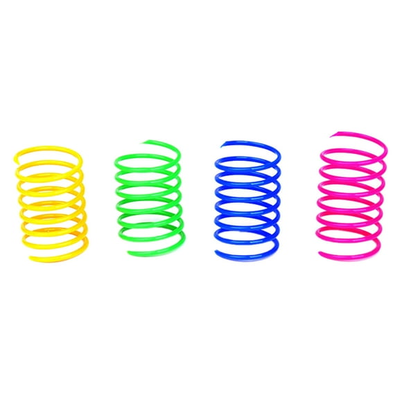 Binwennn Cat Toy Spring Colored Interactive Cat Spring Toy Bouncing Cat 4PC Dog Squeak for Girl Baby Puppy for Teething Natural Rubber for Dogs Pet Animals for Cats Puppy Chew for Medium Dogs