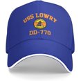 thumbnail image 3 of USS Lowry Dd-770 Outdoor Cap Unisex Hat Adjustable Baseball-Cap Peaked Sandwich Cap Snapback Hat, 3 of 8