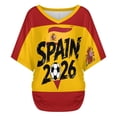 thumbnail image 6 of Soccer Cup 2026 Jersey SPAIN Soccer for Women with Colombia Flag Color Block and V Neck Short Sleeves Featuring Breathable Fabric for Game Day Parties Summer Festivals Black L, 6 of 6