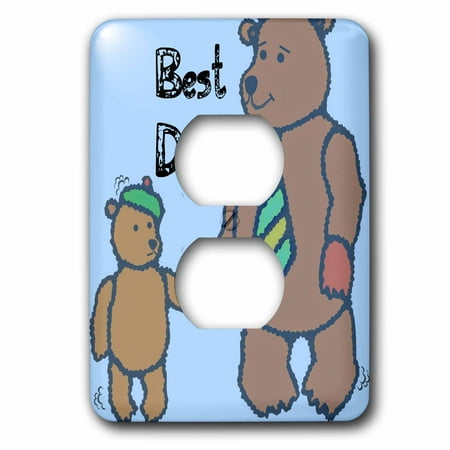 3dRose Best Dad Bears - Fathers Day - Cute Art - 2 Plug Outlet Cover