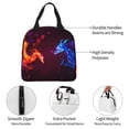 thumbnail image 3 of KLL Futuristic Red And Blue Bird Print Insulated Lunch Bag Women, Reusable Cute Tote Lunch Box for Adult & Men, Leakproof Cooler Lunch Bags for Work Office Travel Picnic, 3 of 5