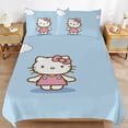 thumbnail image 2 of Cartoon Hello Kitty Comforter Cat Cloud 3-Piece Bed Sheets Warm Kawaii Bedding Set Cute Soft Bedclothes for Boys Girls Kids Twin, 2 of 10