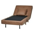 Vista Faux Leather Convertible Chair Bed Nutmeg