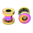 thumbnail image 3 of Oil Slick Multicolor Titanium (PL) Over Surgical Steel Screw-on Plugs/Gauges 7/16'' (11MM) 2 Pieces (1 Pair) (B/66), 3 of 3