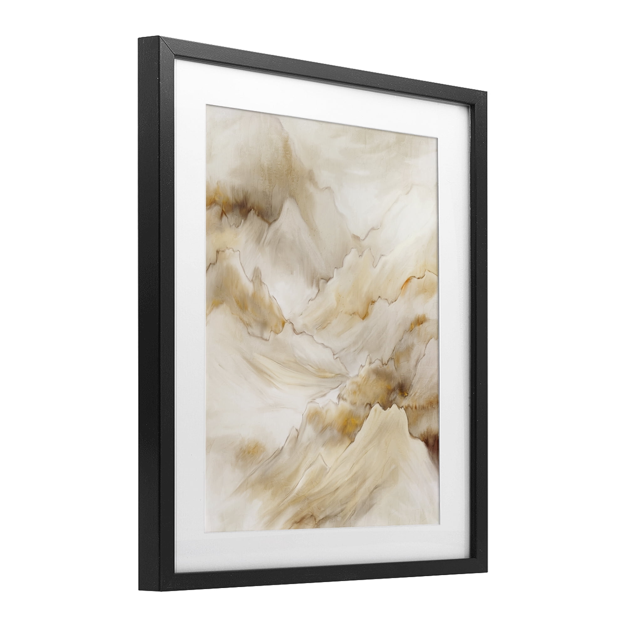 Stupell Industries Neutral Land Flow Black Framed Print Under Glass, design by Kim Allen