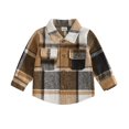 thumbnail image 4 of Boy Plaid Woolen Lapel Jacket Coat And Winter Plaid Shirt Coat Loose Shirt,Woolen Plaid Jacket 3-4 Years, 4 of 4