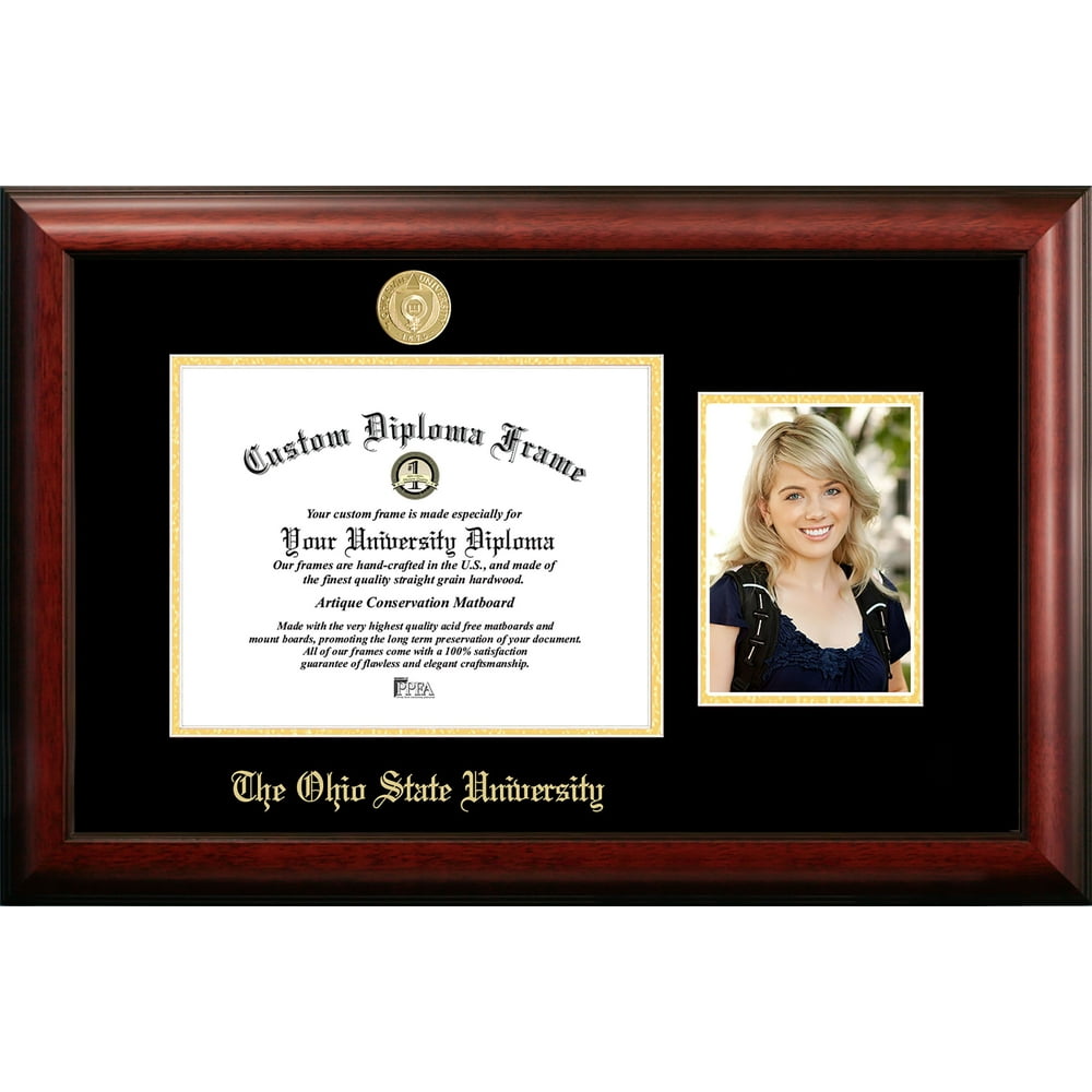 Ohio State University 11w x 8.5h Gold Embossed Diploma Frame with 5 x7 Portrait