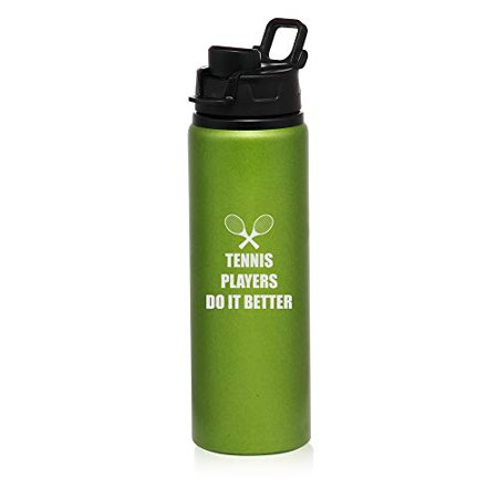 

MIP Brand 25 oz Aluminum Sports Water Travel Bottle Do It Better Tennis (Green)