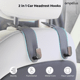 thumbnail image 3 of Ompellus Car Headrest Hook, 2 Pack Leather Car Seat Hooks for Purses and Bags, Car Organization Accessories (Black), 3 of 8
