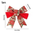 thumbnail image 3 of Boovnll Christmas Bow Imitation Saffron Christmas Tree Pattern Printed Christmas Tree Decorative Bow Gift Decoration, Christmas Decorations, 3 of 6