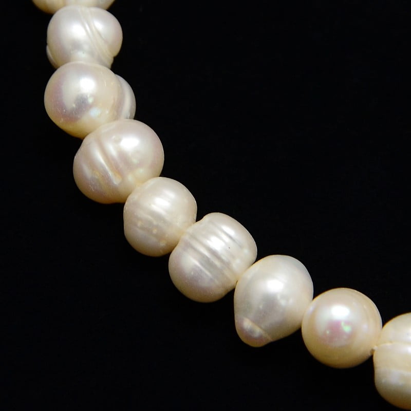 Natural Cultured Freshwater Pearl Beads Strands Potato Creamy White 8~9mm Hole: 0.8mm about 46pcs/strand 13.77 inch~14.17 inch