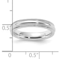 thumbnail image 4 of Bague Alliance Classique en Argent Sterling 925 4 mm Ajustement Confortable Demi-Ronde Perlée Taille 11, 4 of 11