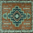 thumbnail image 1 of Ahgly Company Indoor Square Persian Turquoise Blue Traditional Area Rugs, 4' Square, 1 of 4