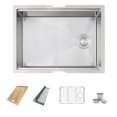 thumbnail image 1 of Azuni Undermount 25" Stainless Steel Single Bowl Workstation Kitchen Sink with 4 accs C126L, 1 of 14