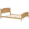 thumbnail image 3 of MODERNLUXE Queen Size Rattan Bed Frame with Rattan Headboard and Wood Slats, Easy Assembly,Walnut, 3 of 7