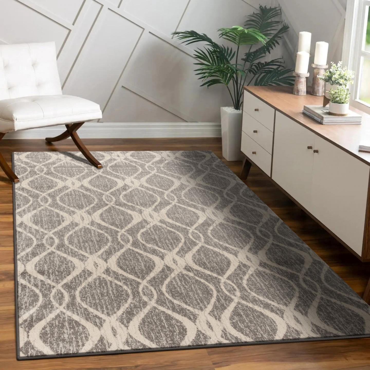 Luxe Weavers Dark Grey 8x10 Geometric Area Rug for Living Room