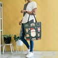 thumbnail image 4 of FORMRS Womens Canvas Tote Bag with Zipper Inner Pocket Shoulder Handbag, Green Christmas, 4 of 7